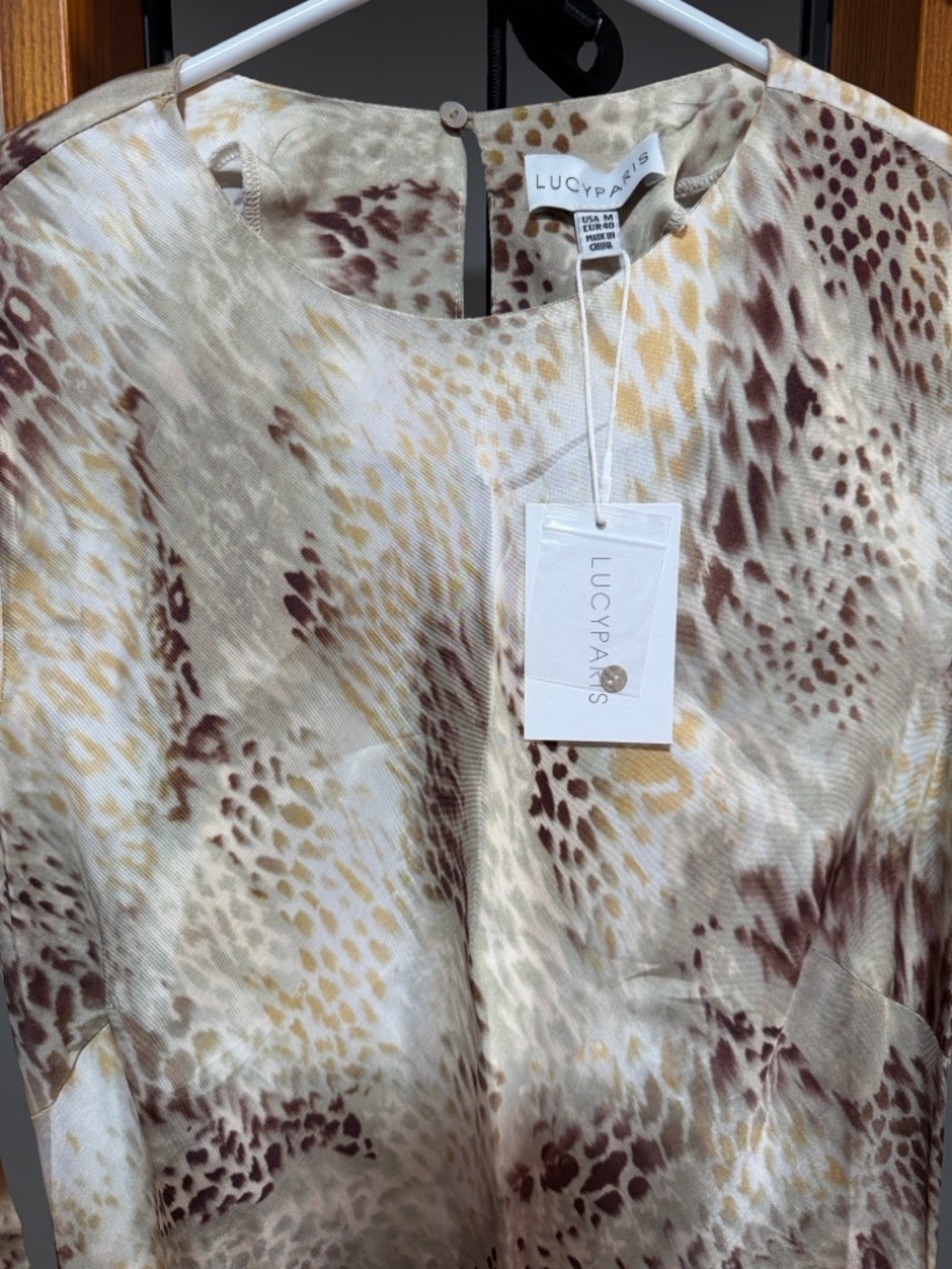 Lucy Paris Giovanna Bias Beige and Brown Snake-Print Maxi Dress - Picture 11 of 12